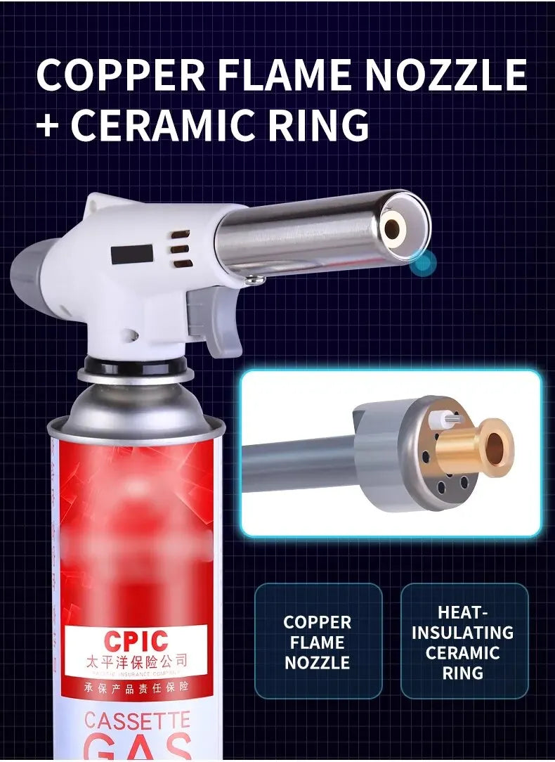 Outdoor Camping Gas Burner Gas Torch Flame Gun Welding Torch Cooking Flame Gun Blow for BBQ Camping Cooking