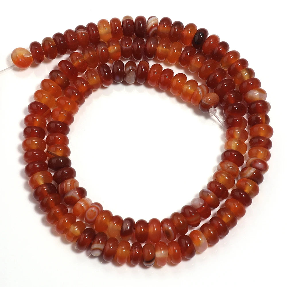 Natural Red Agate Stone Beads 4 6 8mm Abacu Flat Round Loose Gemstone Beads