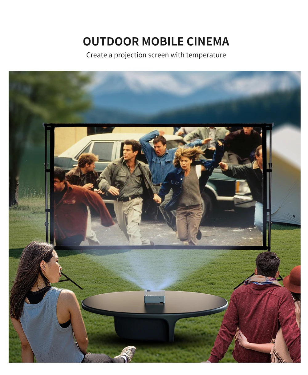 Portable Folding Movie Screen 150 Inch 4:3  HD Crease-resist Indoor Outdoor Projector