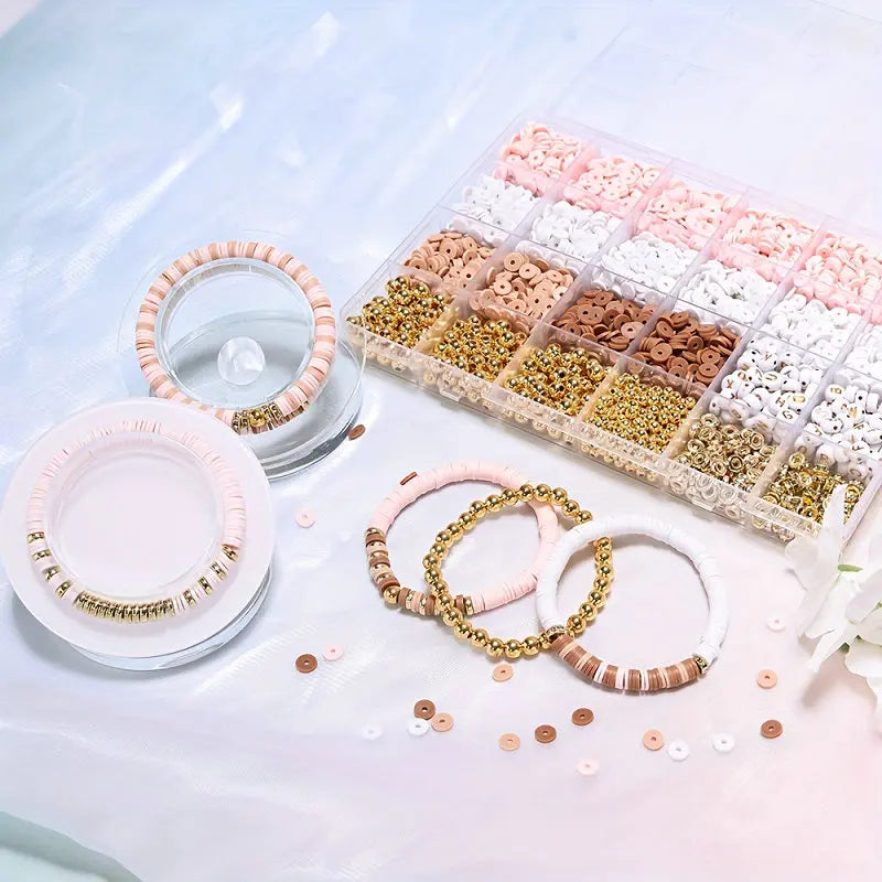 DIY Jewelry Making Kit Clay Beads Bracelet Making Kit Flat