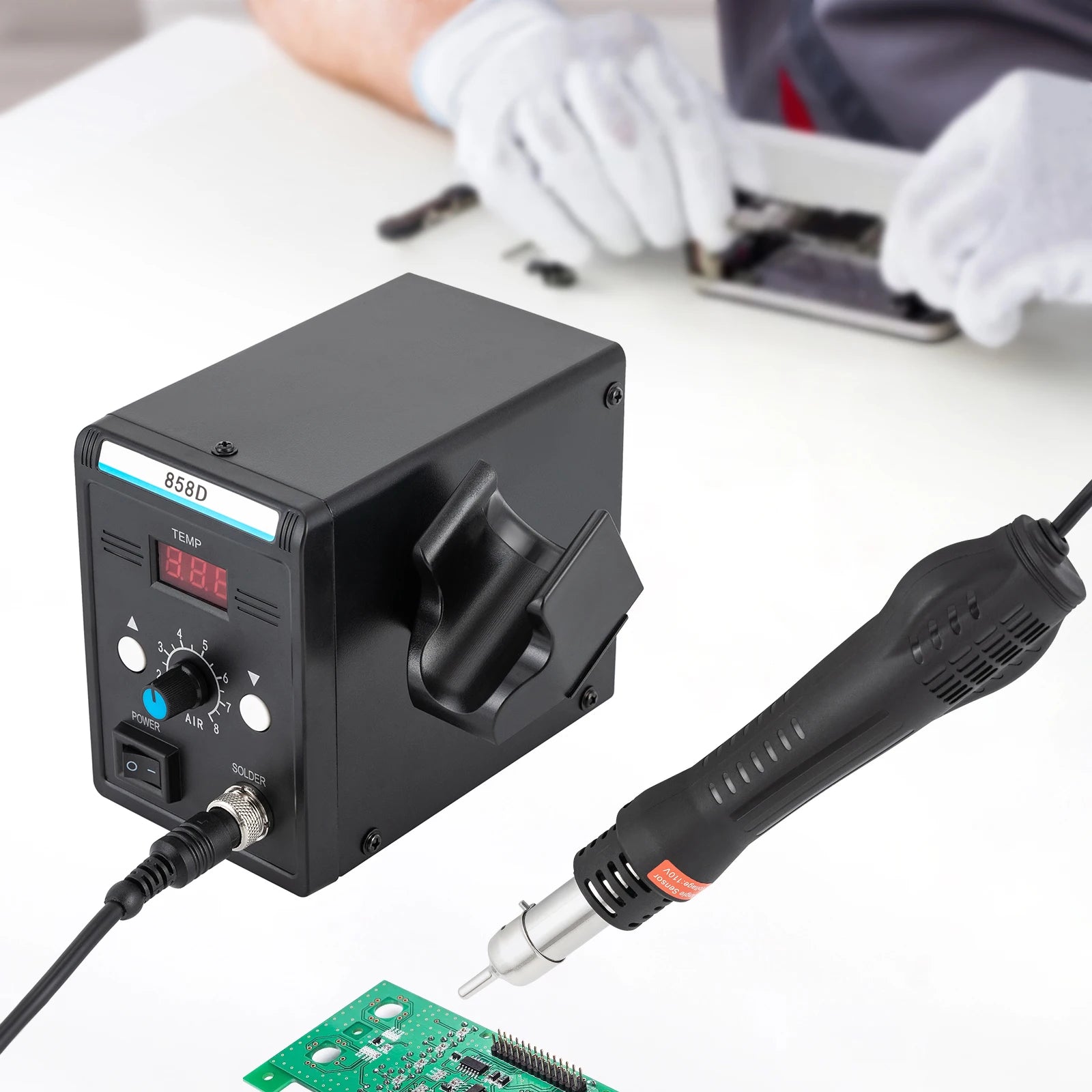 Soldering Station With Heat Gun Set 700W Hot Air Rework SMD Temperature LED Screen