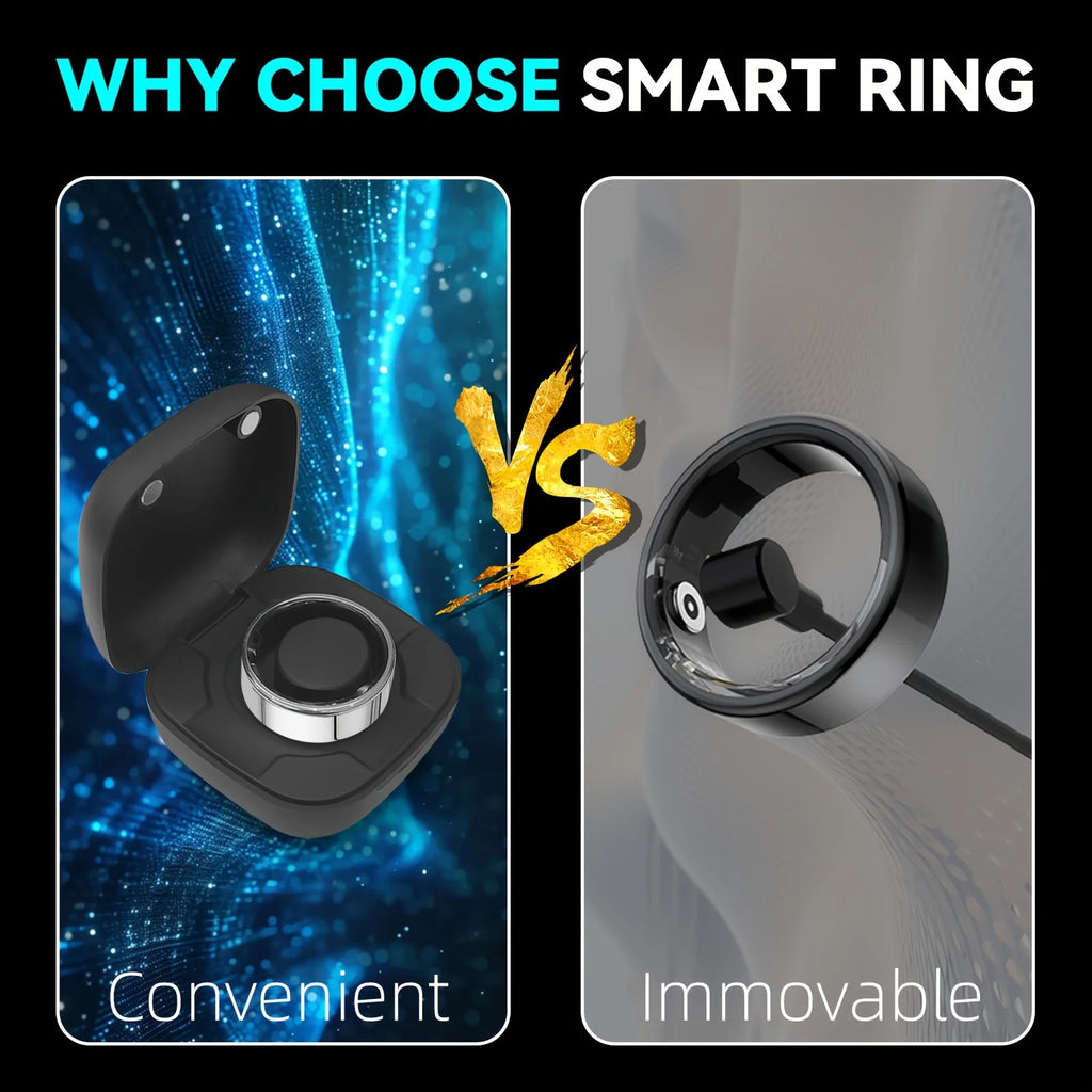 Smart Rings Steps Heart Rate Blood Oxygen Saturation Sleep Distance Calories IP68 Smart Ring Waterproof Multi-sport Mode Tracker