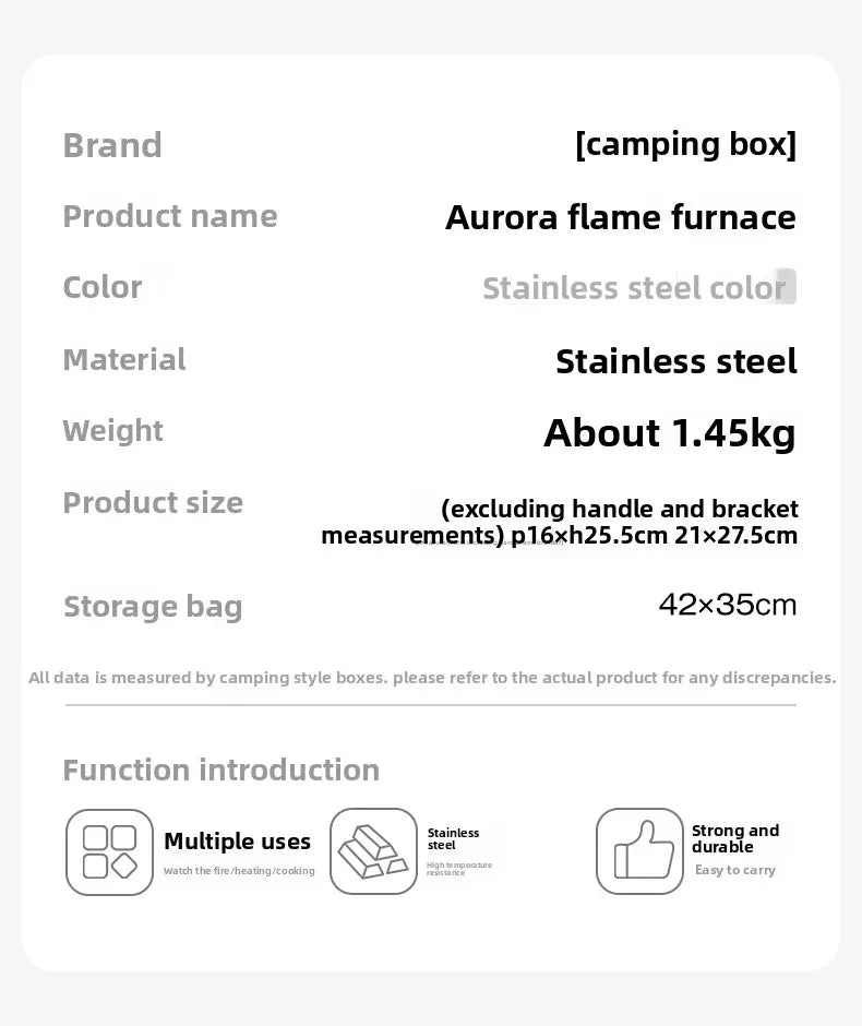 Wood Camping Stove Portable Table Top Fire Pit 6.3" Stainless Steel Smokeless Outdoor Hot Tent Stove Fueled by Pellets or Wood