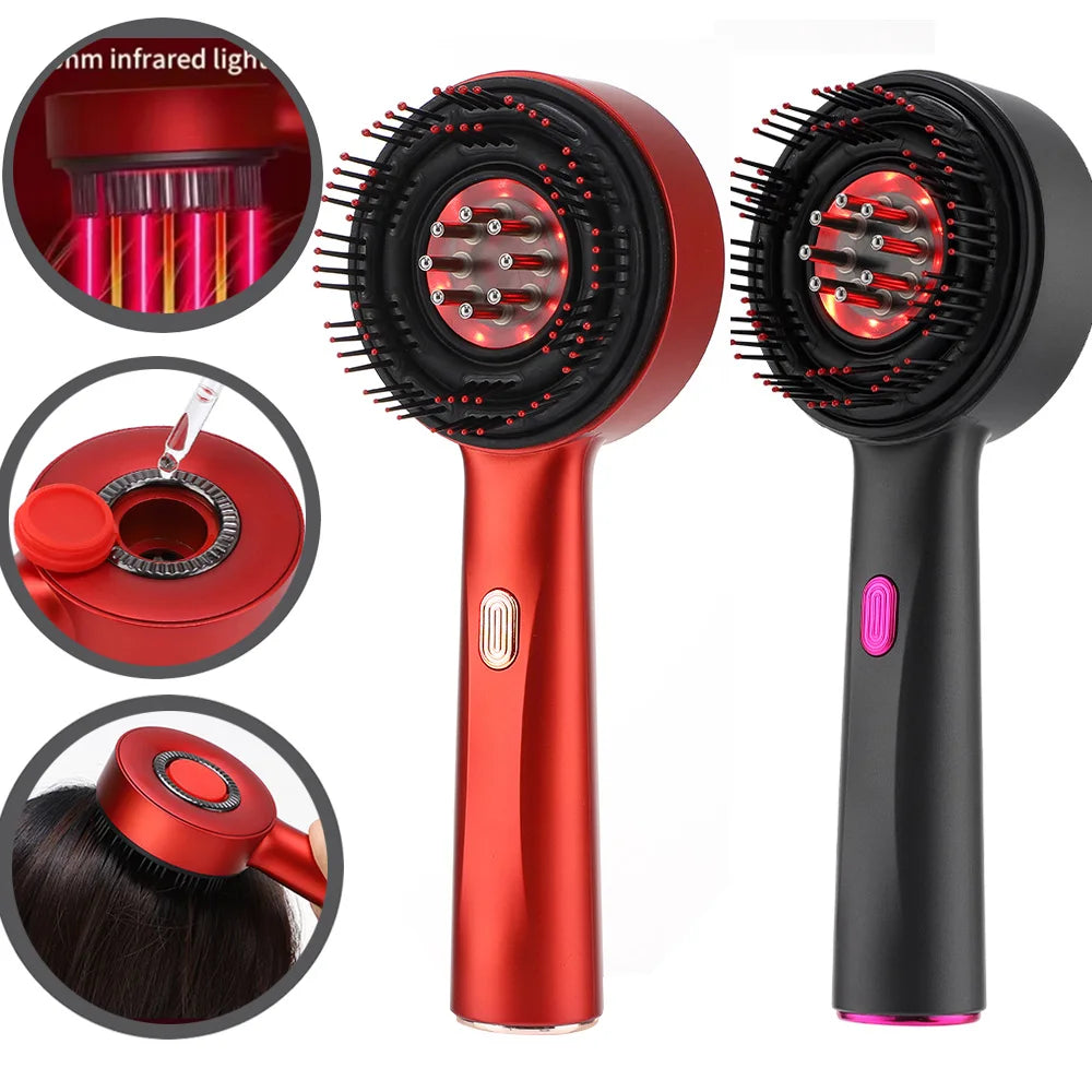 Deep Kneading Massage Comb, Red Light Therapy Scalp Massager