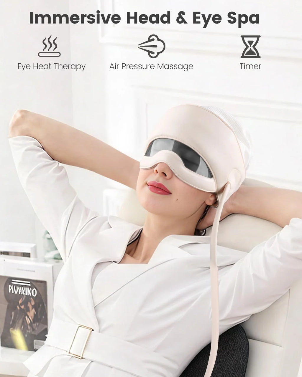 Head Massager for Headaches, Eye Massager with Heat, Rechargeable
