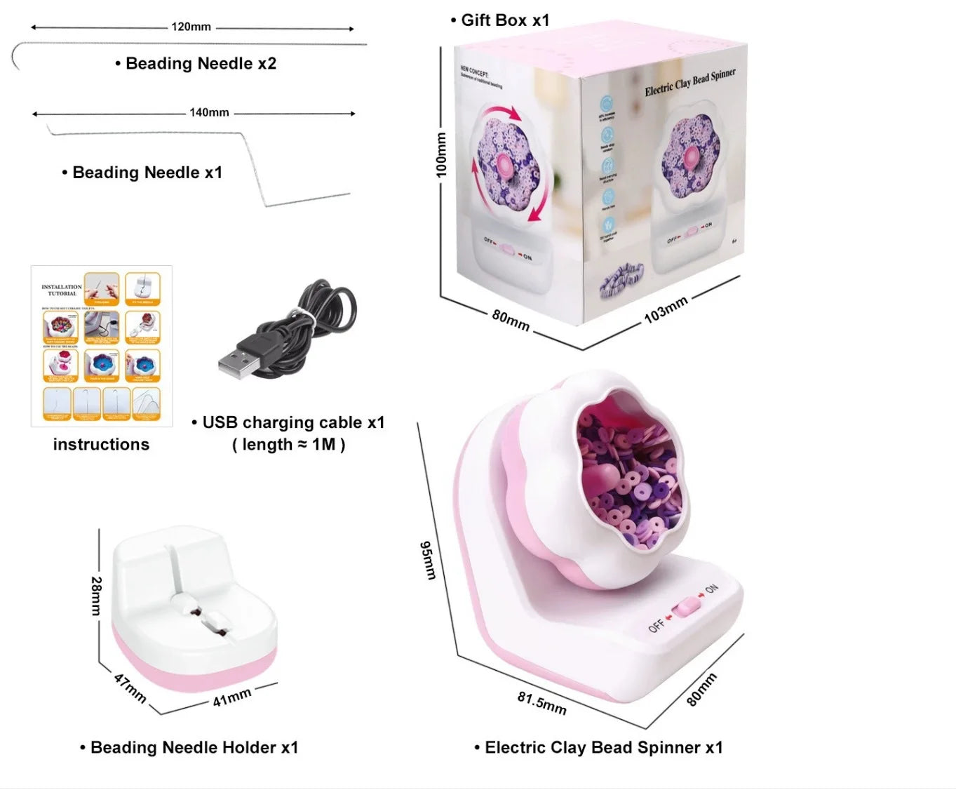 Bead Spinner Automatic Bracelet Beading Machine Jewelry Making Device Electric
