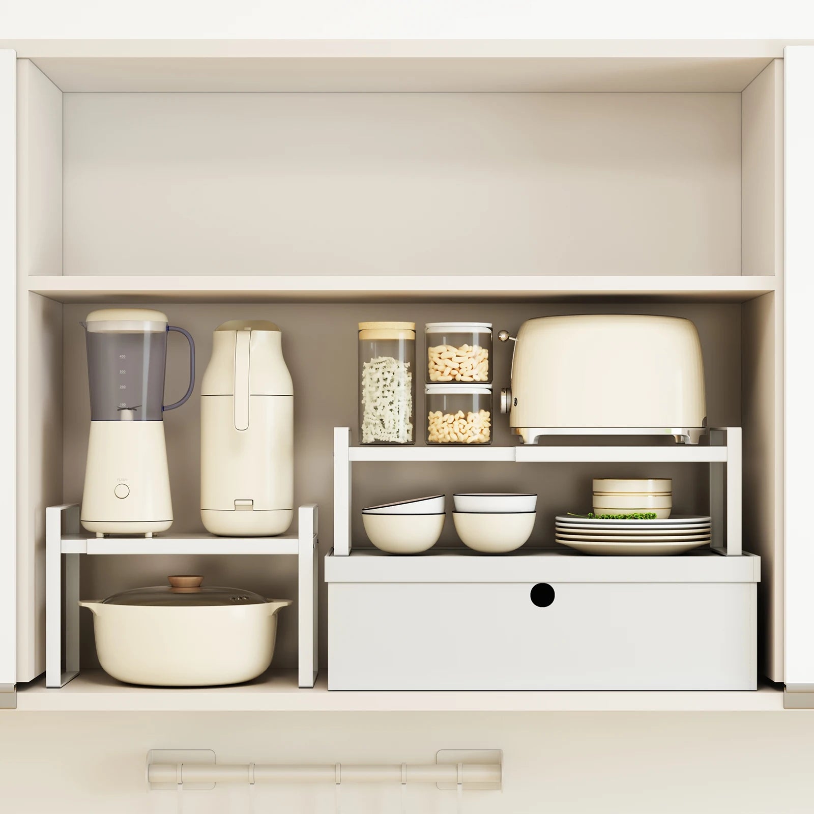 Kitchen Storage Rack under the Sink, Layered Shelf in the Cabinet, Countertop, Extendable Cabinet, Dish Storage Rack for Home Use