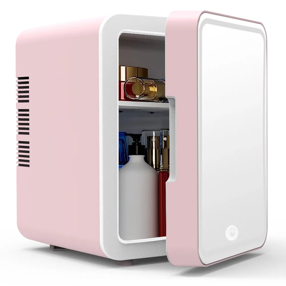 4L Portable Skincare Fridge with LED Light, Compact Mini Beauty Cooler