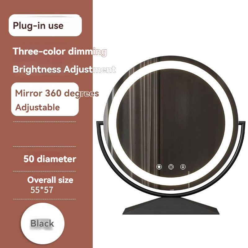 Smart LED Circle Makeup Mirror with Touch Control Lighting