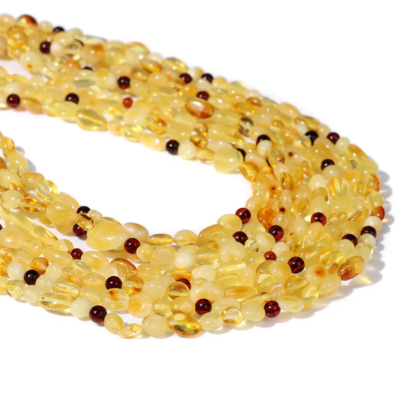 Amber Beads Round Oval Irregular Genuine Ambers Gem Stone Beads For Jewelry Making