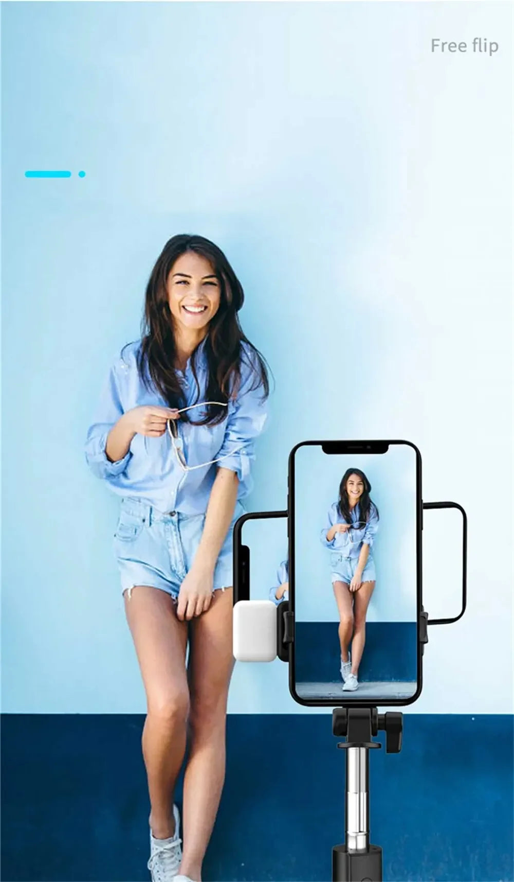Cell Phone Selfie Stick Tripod Bluetooth Remote Wireless Selfi Stick Phone HolderStand