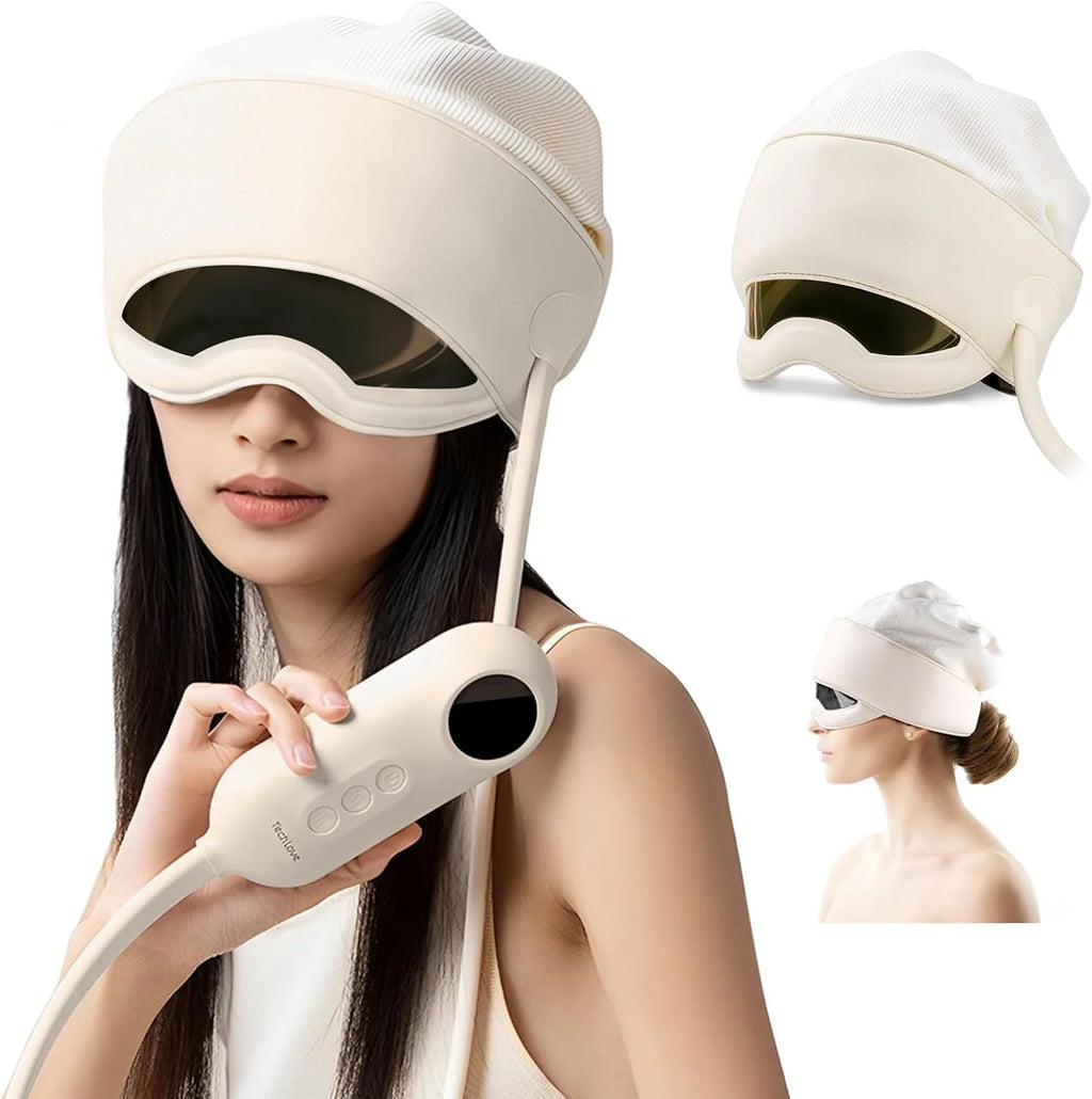 Head Massager for Headaches, Eye Massager with Heat, Rechargeable