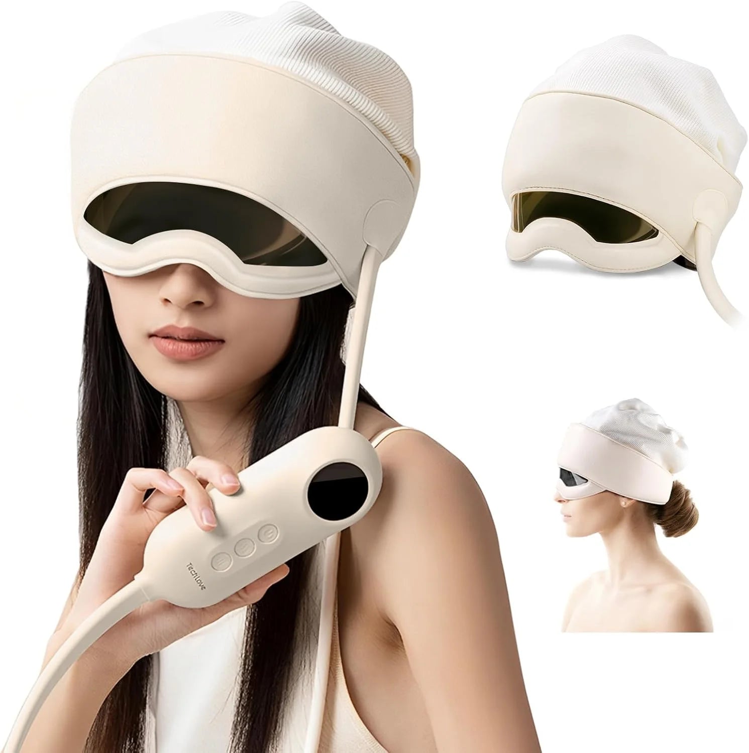 Head Massager for Headaches, Eye Massager with Heat, Rechargeable