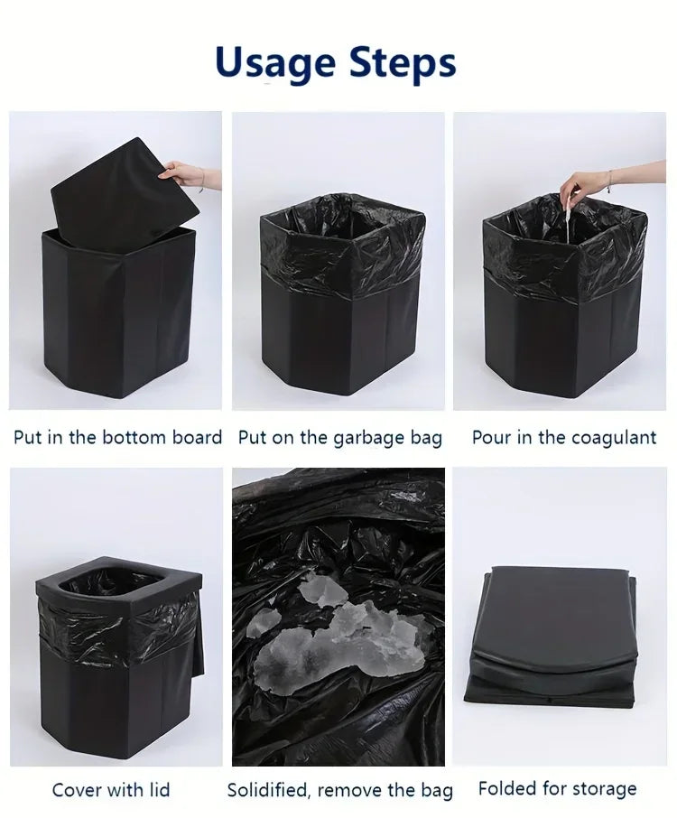 Portable Toilet For Camping, Portable Toilet For Adult, Camping Travel Folding Toilet With Lid, Easy Set Up