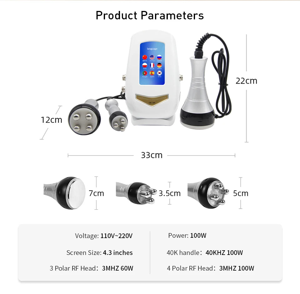 RF Body Massager Machine 3-in-1 40K