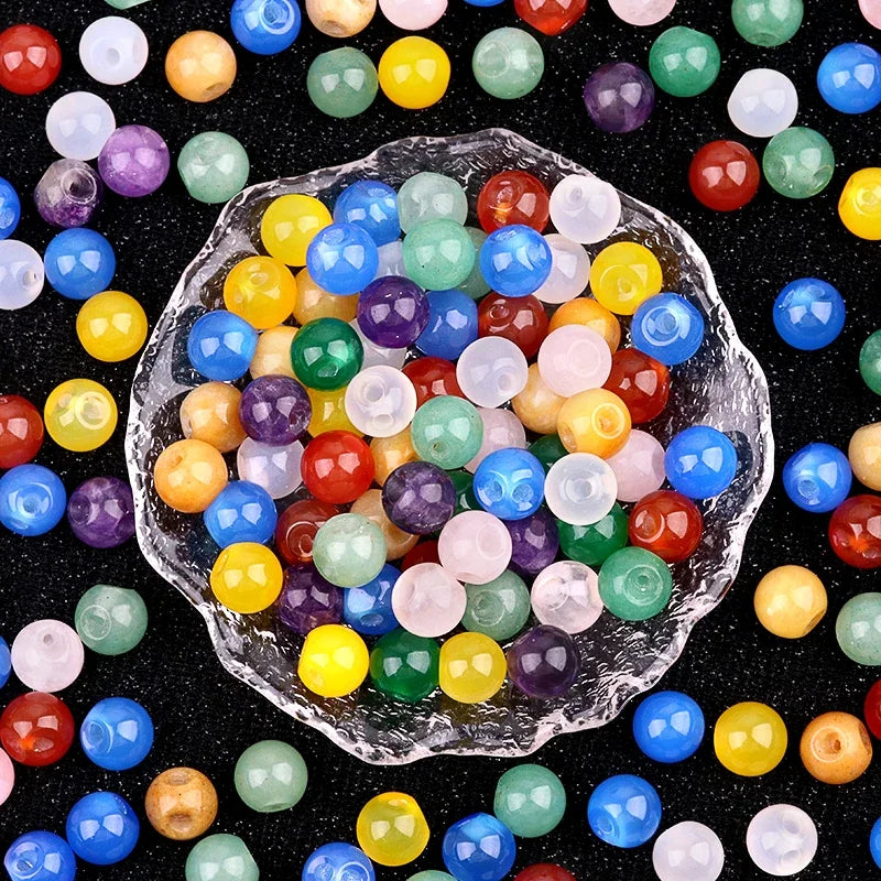 Natural Gemstone 10MM Button Round Beads Drilled 2.0mm Edge-hole  10 PCS