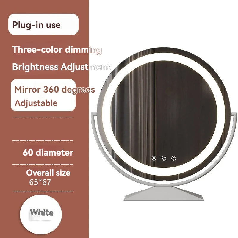 Smart LED Circle Makeup Mirror with Touch Control Lighting