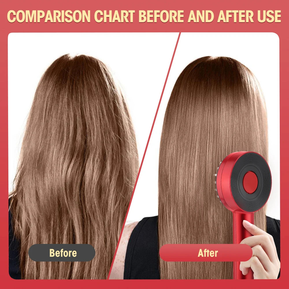 Deep Kneading Massage Comb, Red Light Therapy Scalp Massager