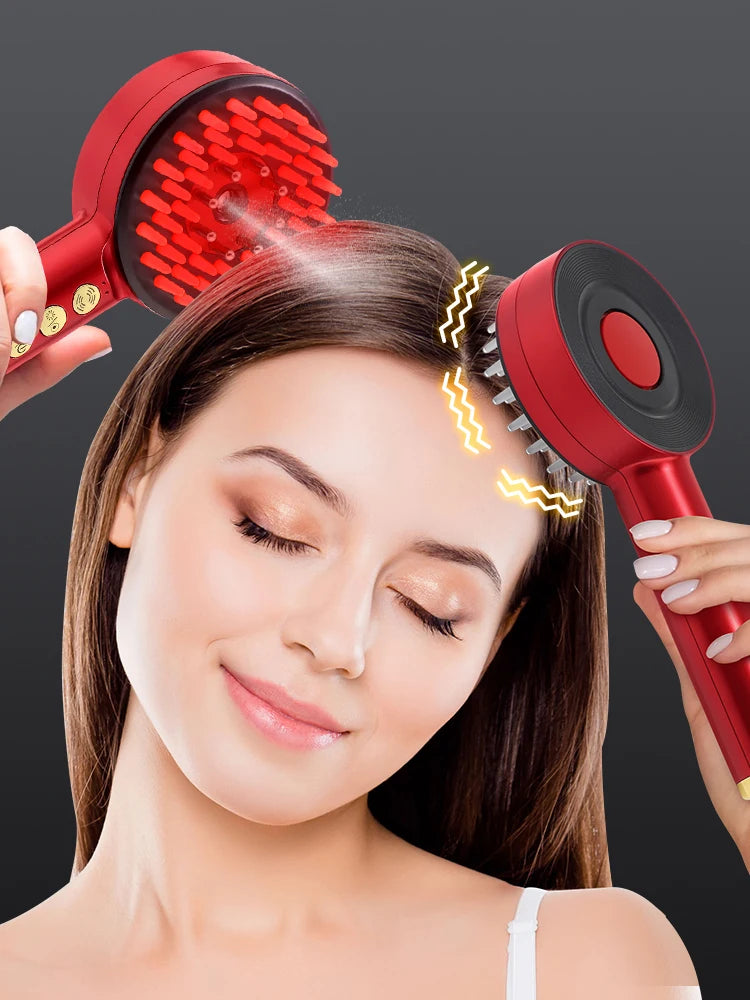 Deep Kneading Massage Comb, Red Light Therapy Scalp Massager
