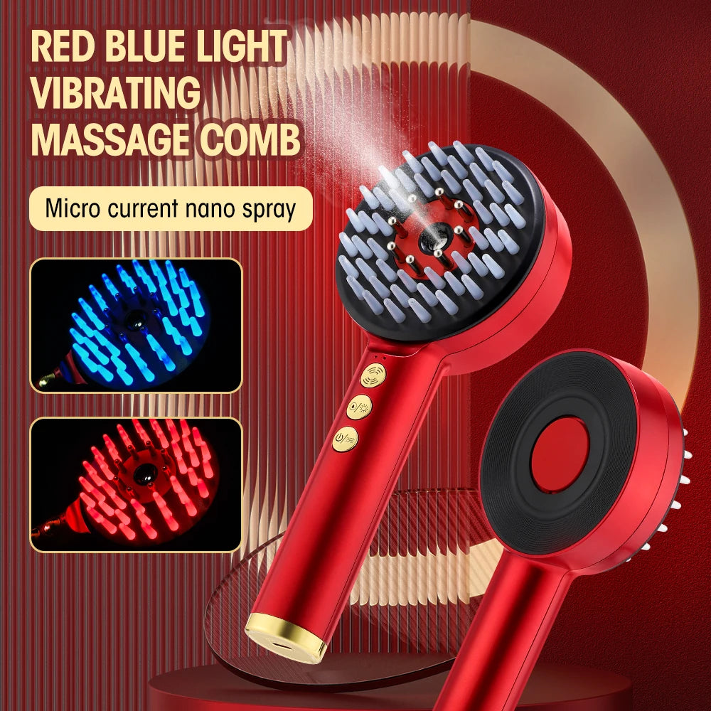 Deep Kneading Massage Comb, Red Light Therapy Scalp Massager