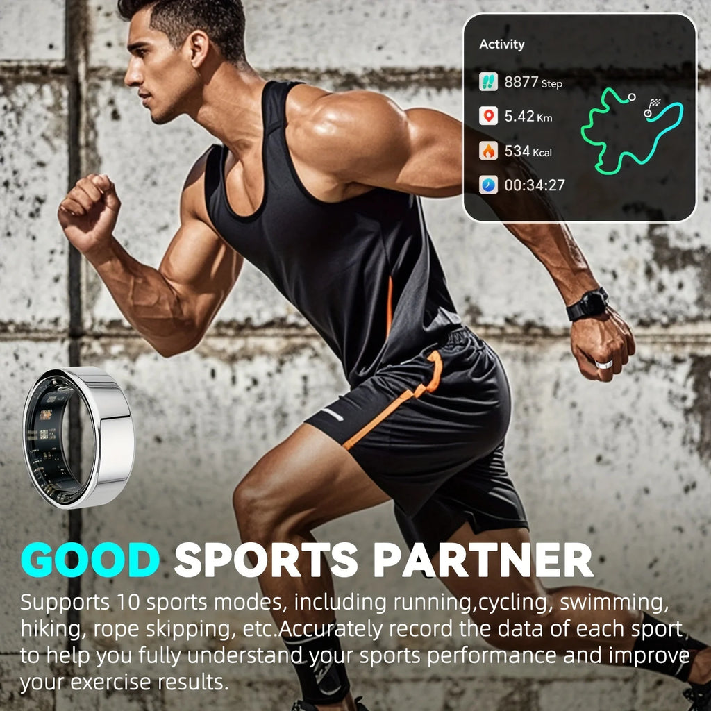 Smart Rings Steps Heart Rate Blood Oxygen Saturation Sleep Distance Calories IP68 Smart Ring Waterproof Multi-sport Mode Tracker