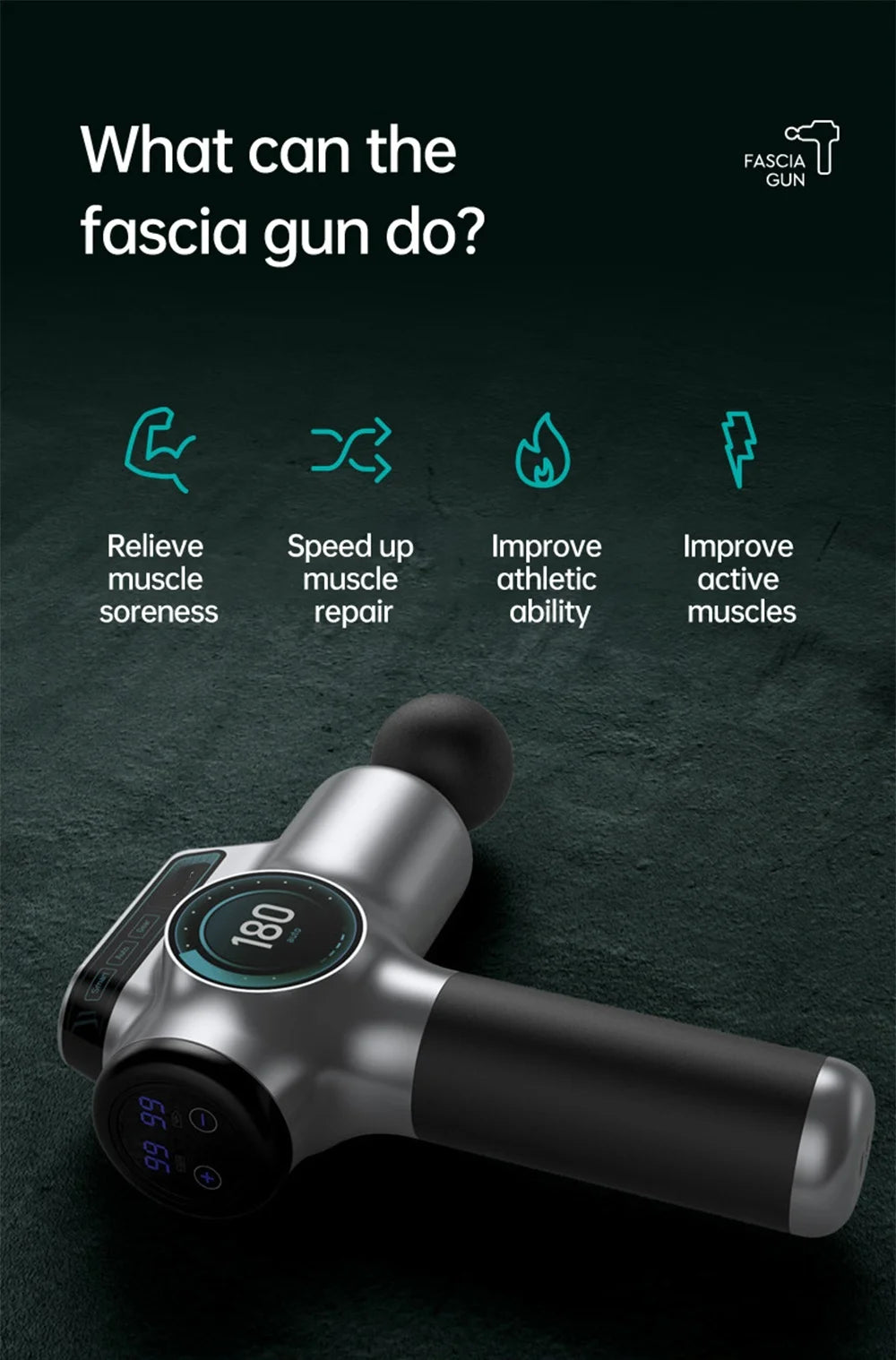 99-Speed Deep Tissue Percussion Massage Gun with Multiple Attachments for Muscle Recovery