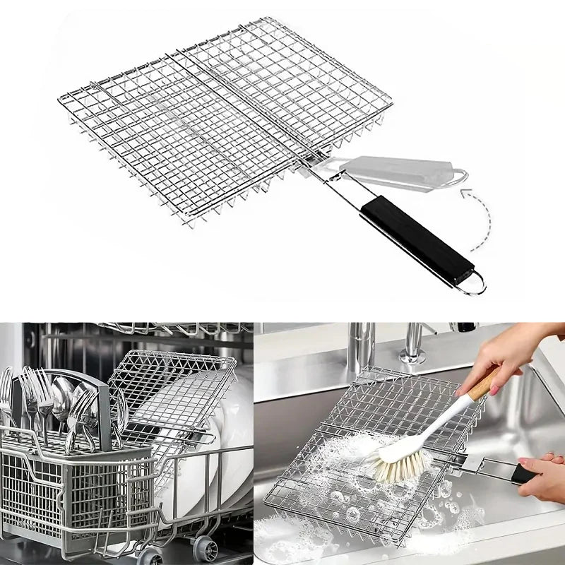 Grill Basket Stainless Steel Grill Baskets forOutdoor Grill |Grill AccessoriesforOutdoorGrill CampfireCooking Equipment