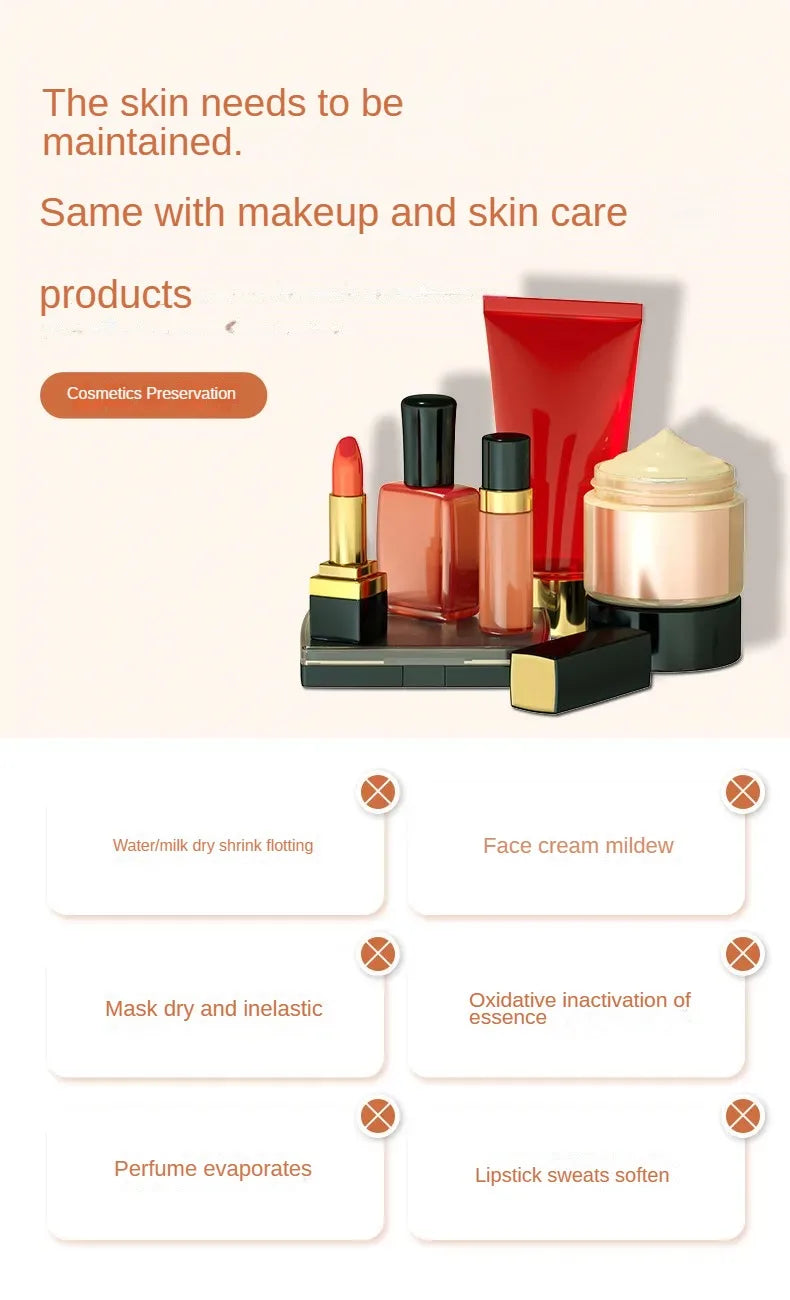 4L Portable Skincare Fridge with LED Light, Compact Mini Beauty Cooler