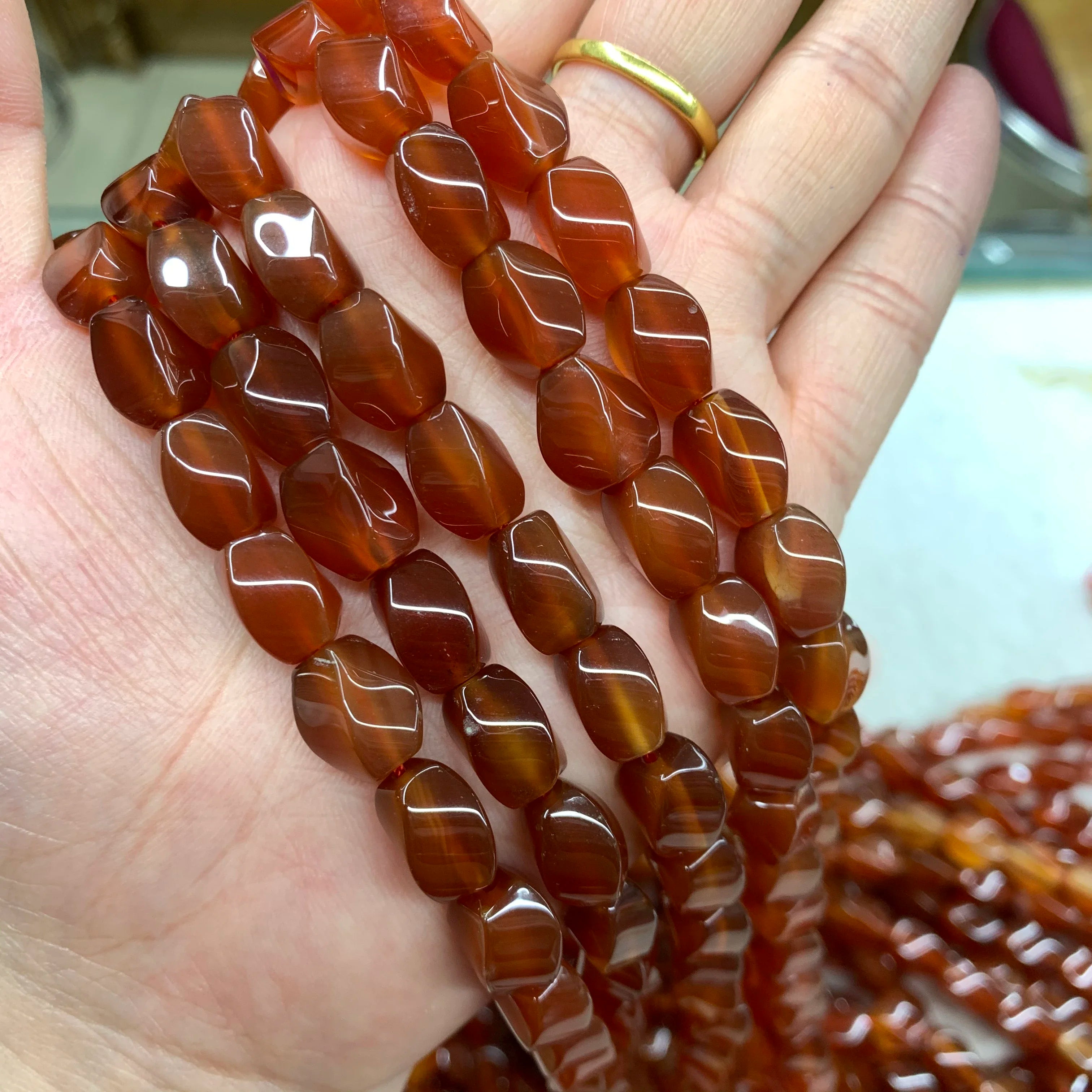Genuine Natural Round Red Agate Loose Beads Stone Bracelet Gemstone