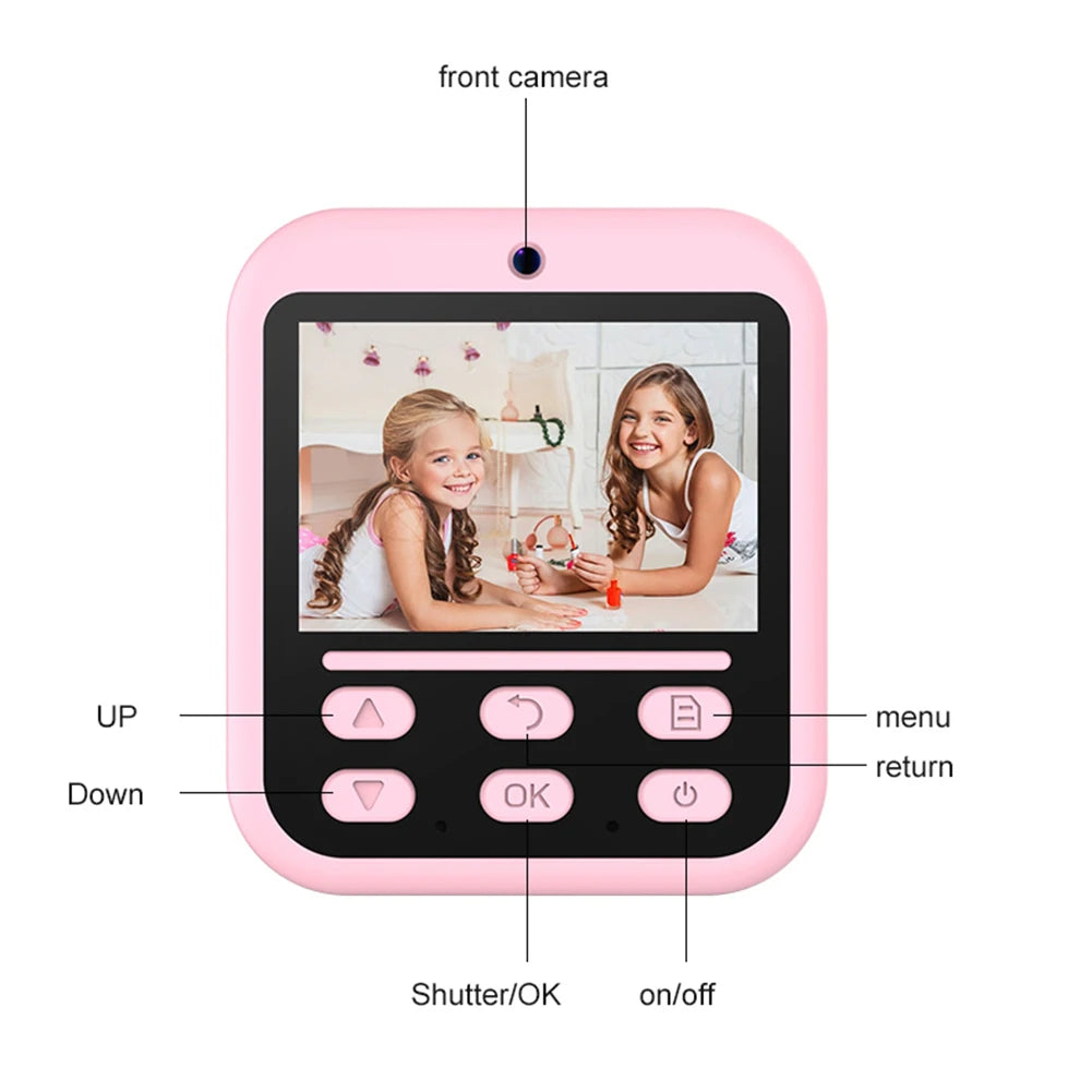 Kids Camera Instant 1080P HD Selfie Digital Camera