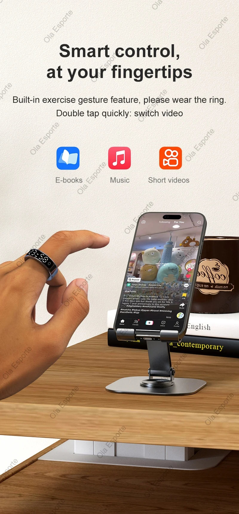 Smart Ring Hd Screen 5ATM Waterproof HeartRate Monitor