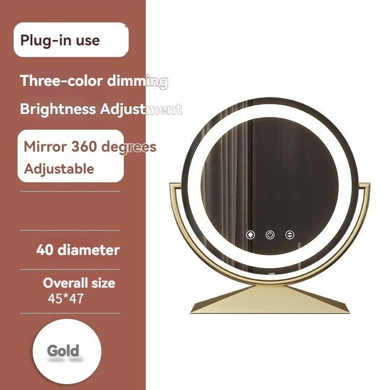 Smart LED Circle Makeup Mirror with Touch Control Lighting