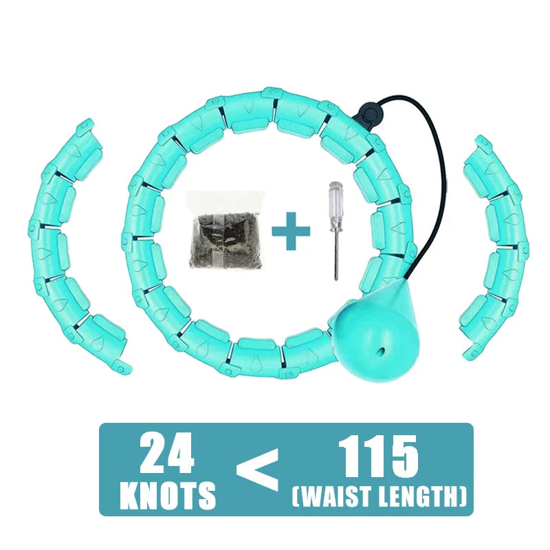 Weighted Fitness Hoops for Adults  2 in 1 Adjustable with Detachable Knots