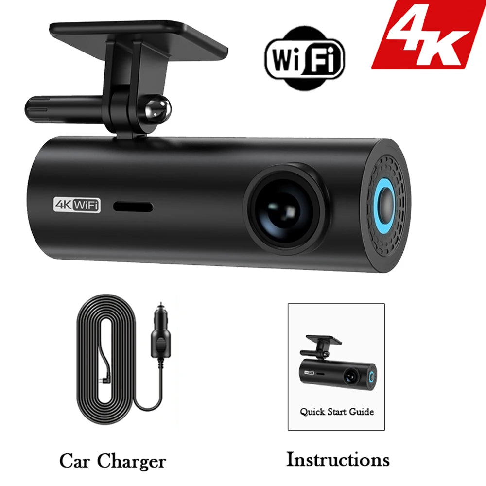 Dash Cam Video Recorders 4K WiFi Mini Front Camera
