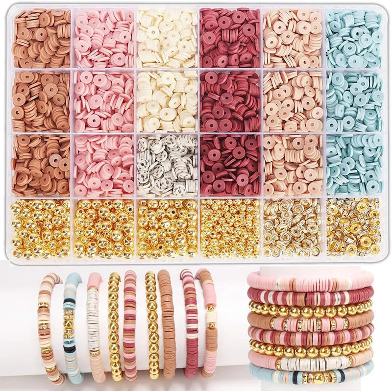 DIY Jewelry Making Kit Clay Beads Bracelet Making Kit Flat