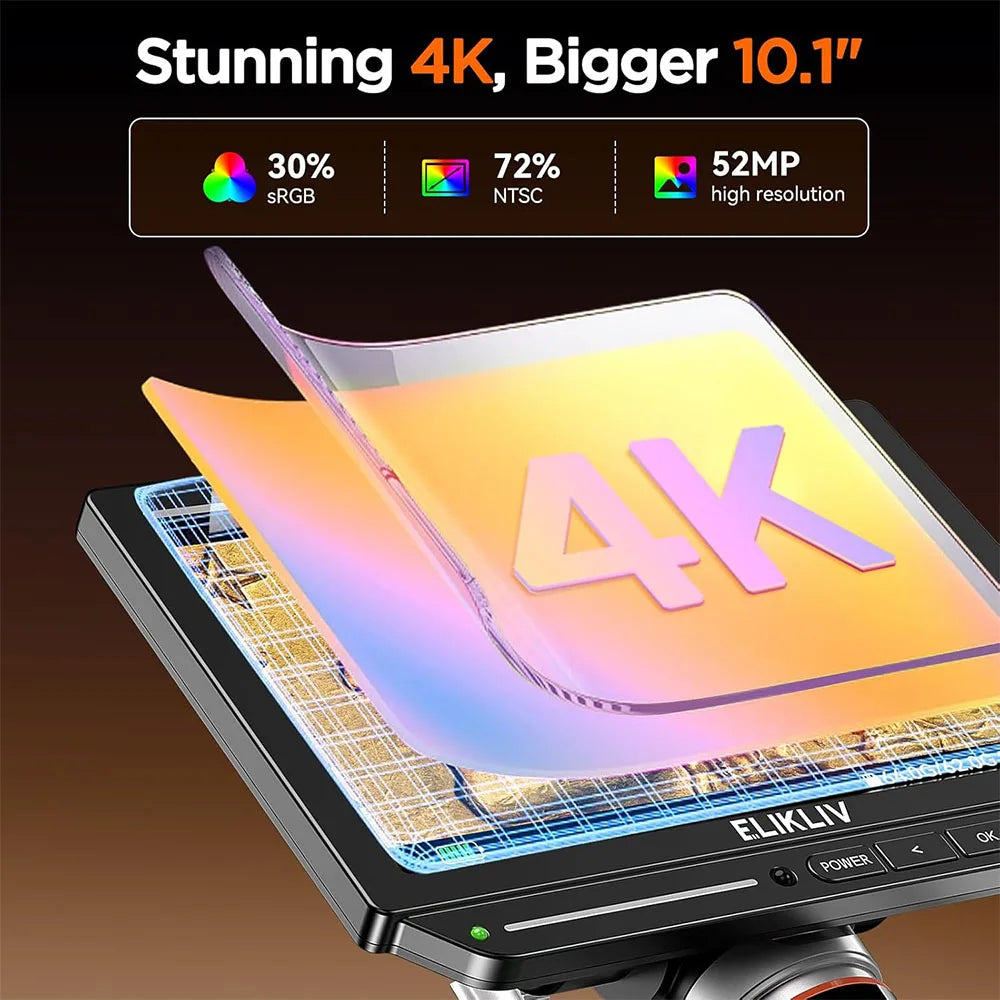 Autofocus Digital Microscope with Arm EM4K-AF Flex10.1''  4K Electronics 2000X