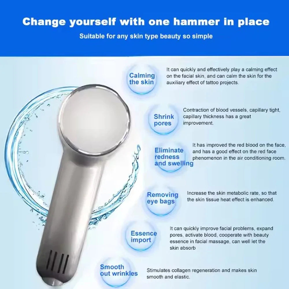 Facial Skin Care Hot and Cold Handheld Hammer Therapy Skin Rejuvenation Device