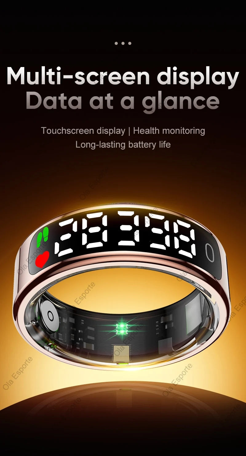 Smart Ring Hd Screen 5ATM Waterproof HeartRate Monitor