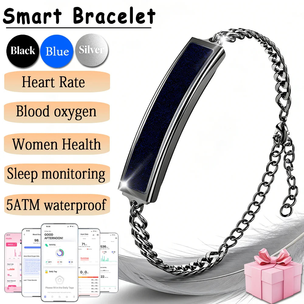 Smart Bracelet Women Heart Rate Monitor Pedometer HRV Test Blood Oxygen Waterproof