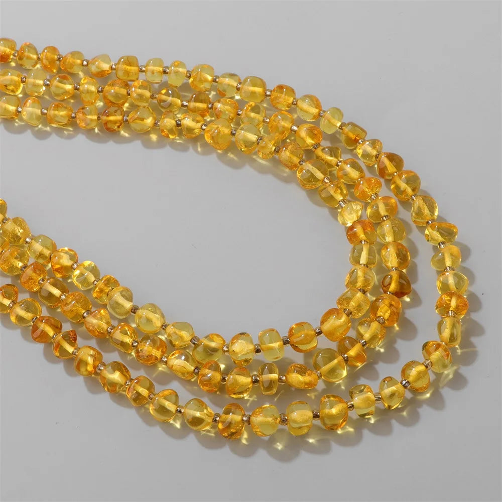 Amber Beads Round Oval Irregular Genuine Ambers Gem Stone Beads For Jewelry Making