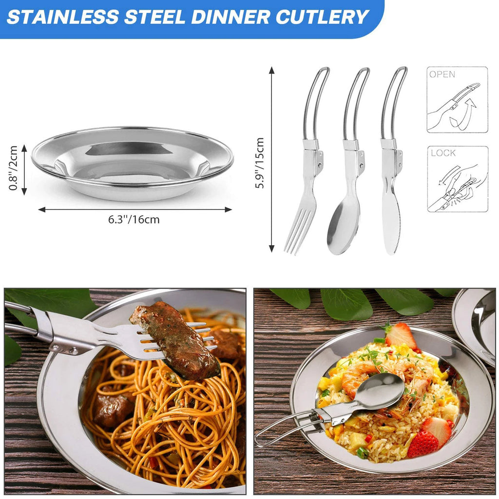 Camping Cookware Set Outdoor Cooking Equipment for Camping Hiking and Picnics for 2 People All in One Compact Camp Cooking Set