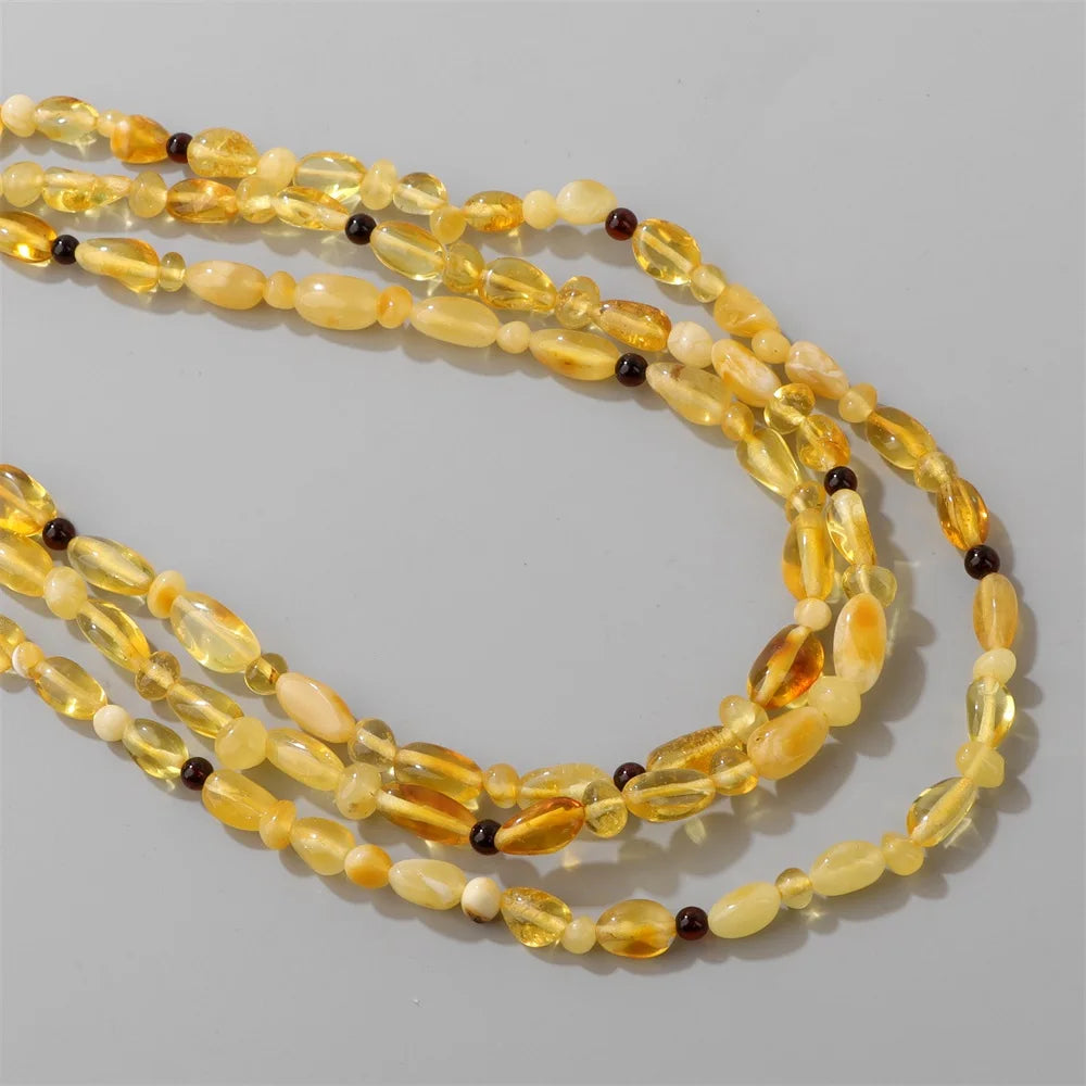 Amber Beads Round Oval Irregular Genuine Ambers Gem Stone Beads For Jewelry Making
