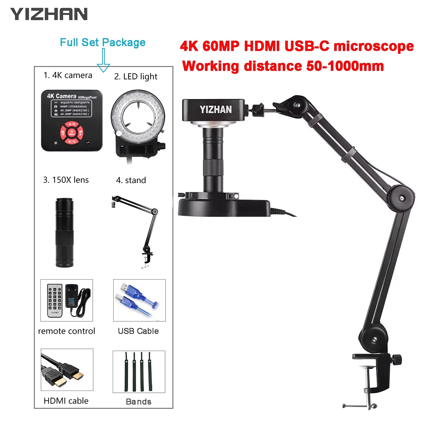 HD Digital Microscope For Soldering 60MP 48MP 13MP 4K HDMI USB