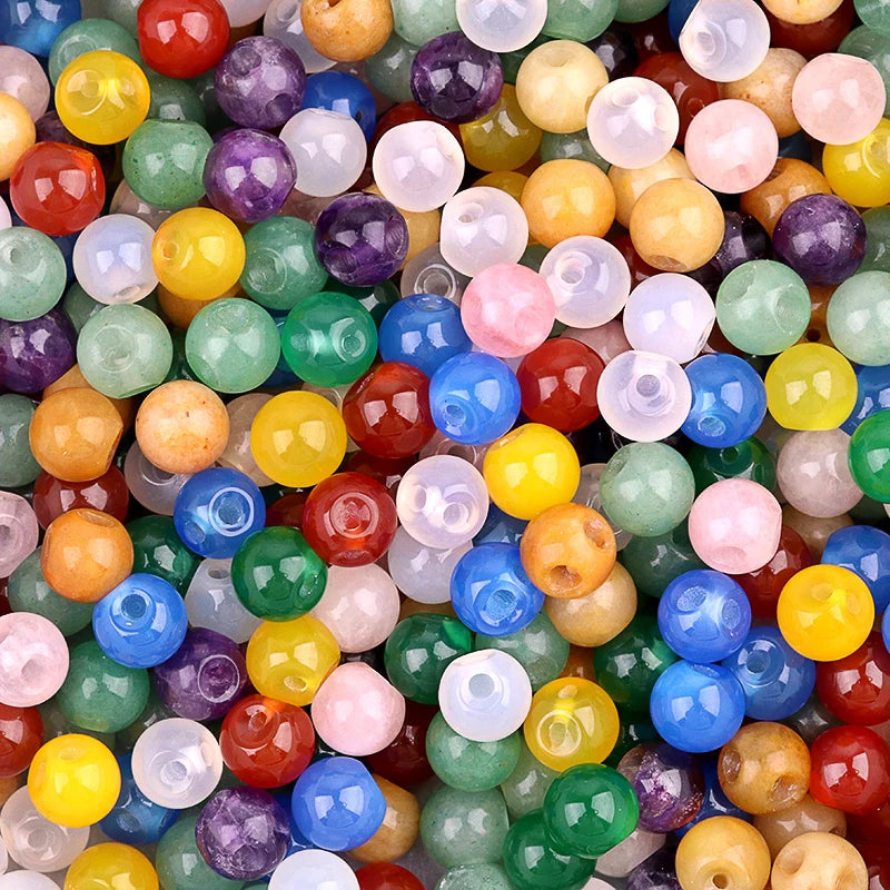 Natural Gemstone 10MM Button Round Beads Drilled 2.0mm Edge-hole  10 PCS