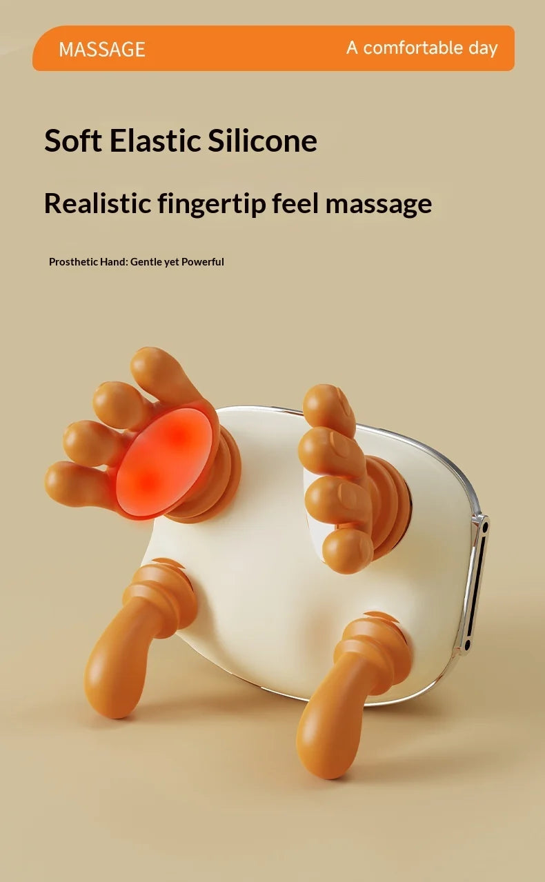 Finger Neck & Shoulder Massager with Heat Kneading for Relaxation
