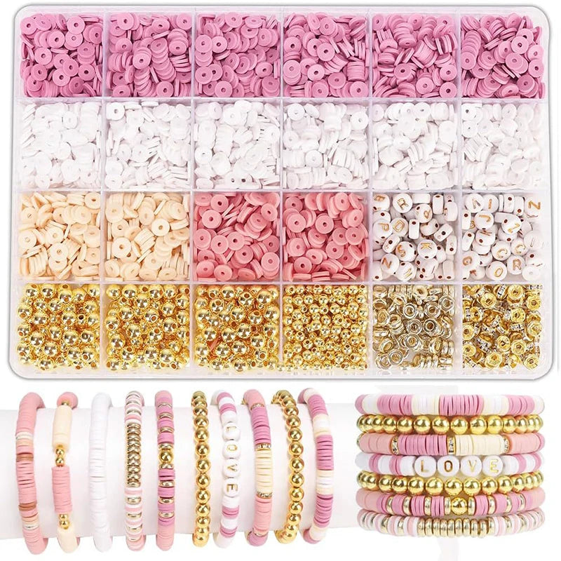 DIY Jewelry Making Kit Clay Beads Bracelet Making Kit Flat