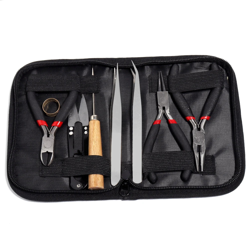 1 Pack Jewelry Making Supplies Kits with Jewelry Pliers Jump Ring Opener Awl Thread Scissors Helping Hands for Jewelry Repair