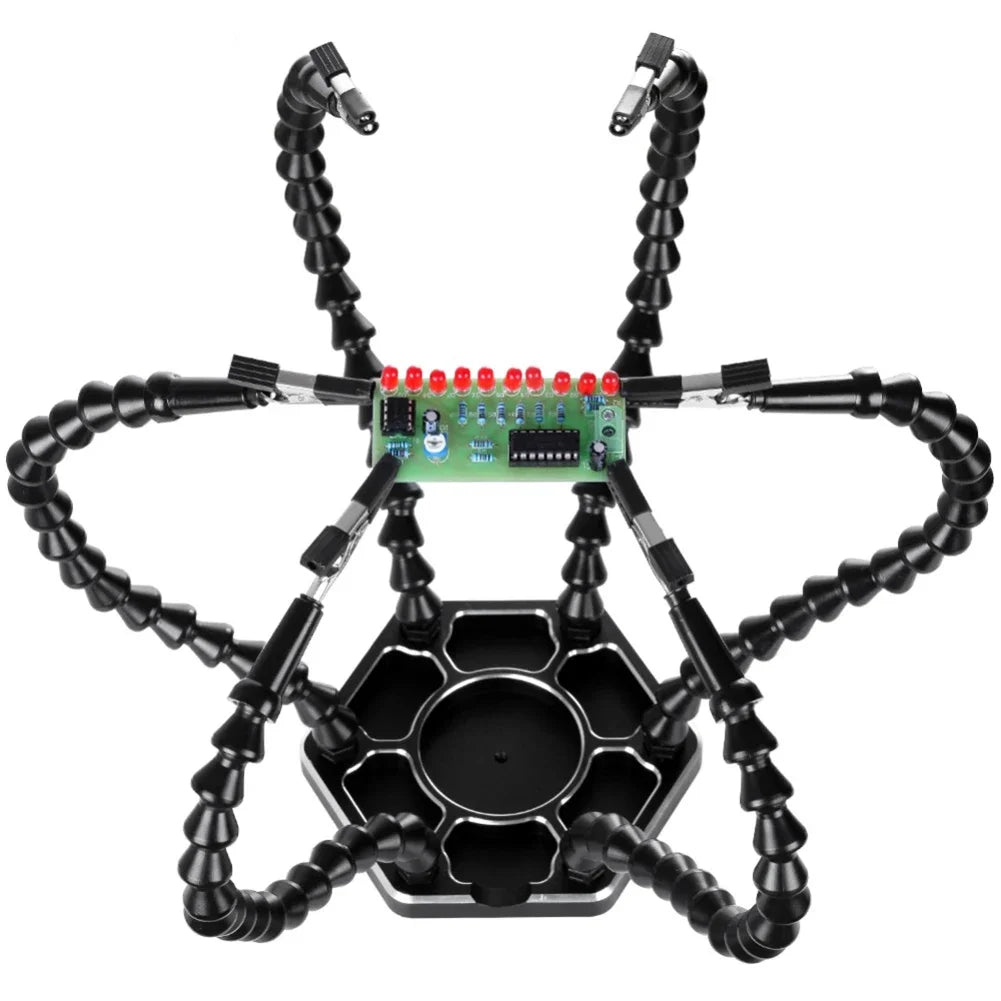 Soldering Iron Holder Flexible Arms Rotatable Clips Soldering Third Hand Tool Detachable