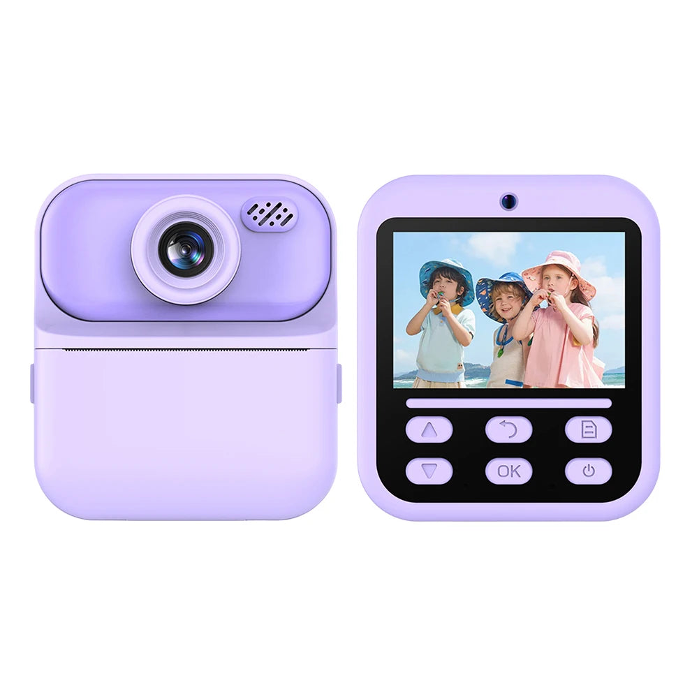 Kids Camera Instant 1080P HD Selfie Digital Camera for Girls Boys Christmas Birthday Gifts Toy Can Take Photo Video Print Camera