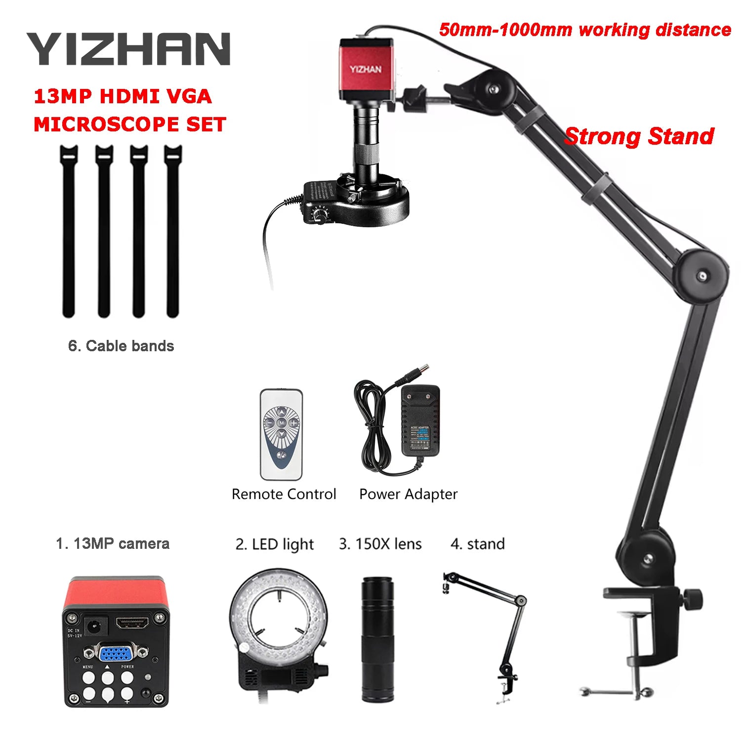 HD Digital Microscope For Soldering 60MP 48MP 13MP 4K HDMI USB